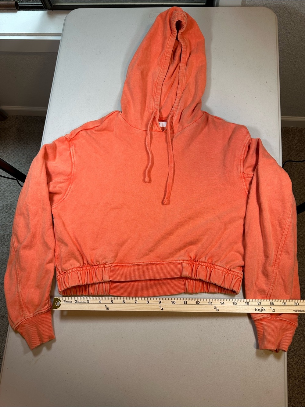 BP Nordstrom Orange Cropped Hoodie XS Drawstring Sweatshirt Casual Athleisure